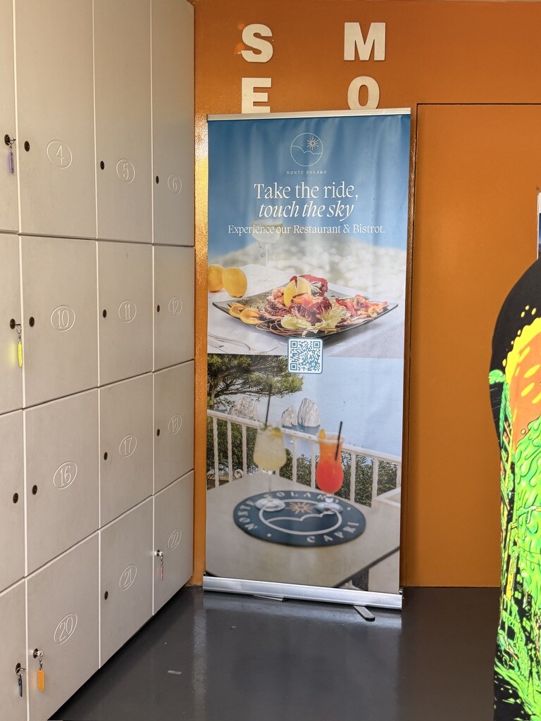Travel-themed banner with sky-touching experience and scenic drinks.